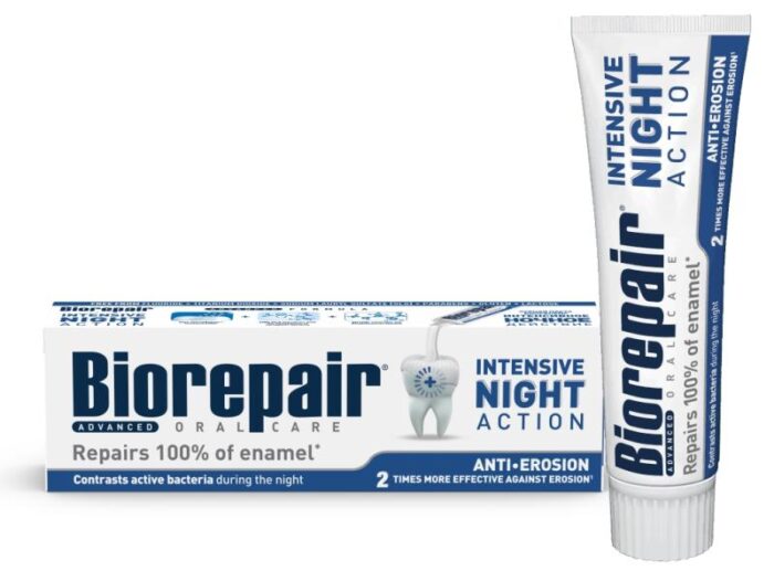 Biorepair 夜間高效修復牙膏 75ml（藍色）防止夜間腐蝕·清新口氣·獨家專利配方microRepair·修補修復牙釉質琺瑯質 ...