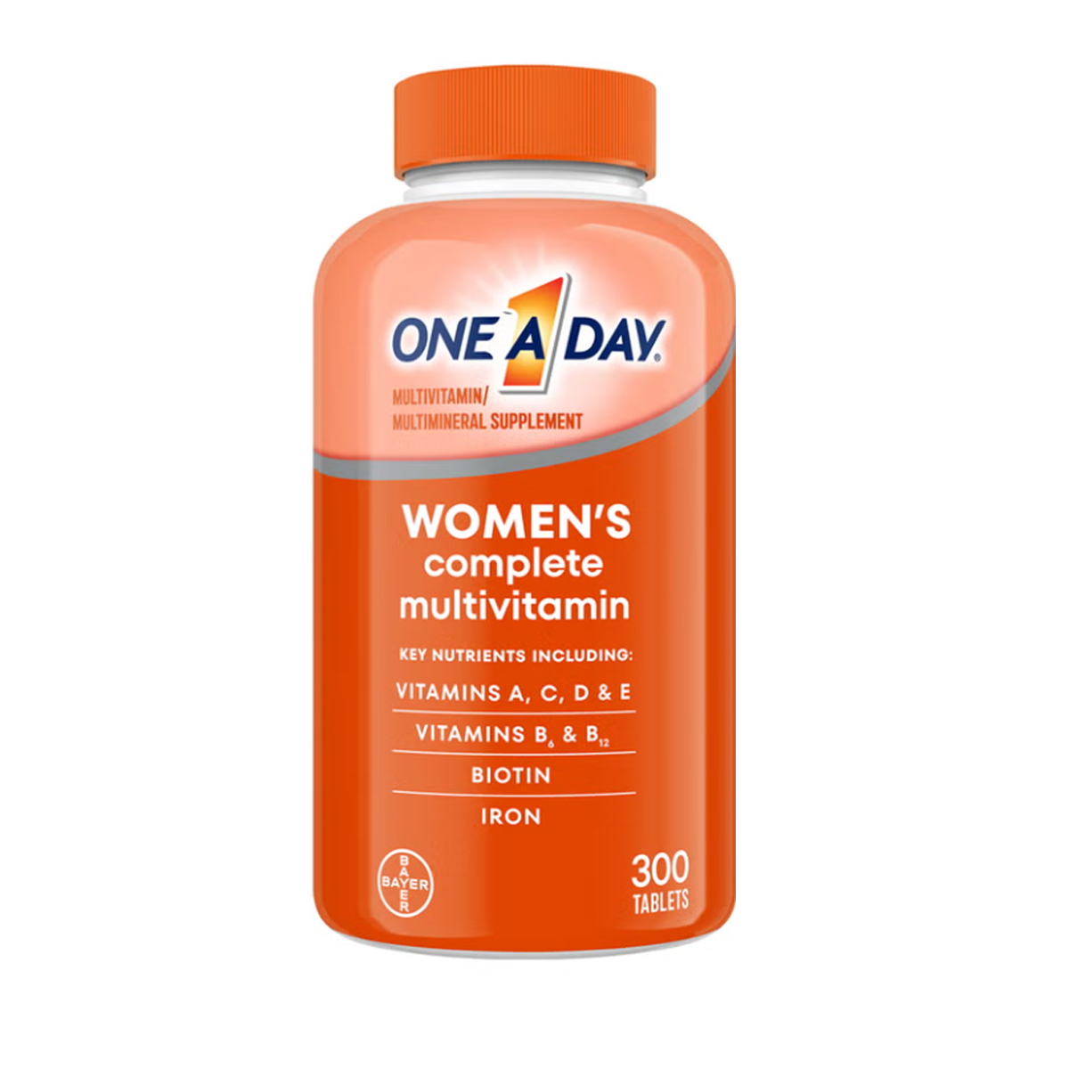 ONE A DAY 拜耳每日一片女性複合維生素片（EXP 2028年） 300粒 (橙色樽) ONE A DAY Bayer One A Day Women Complete Multivitamin 300 Tablets